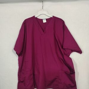 Cherokee Plum V-Neck Scrub Top